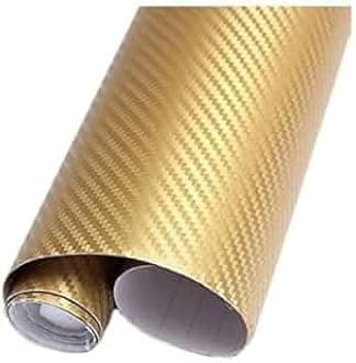 WISDOM 3D Carbon Fiber Vinyl Wrap Adhesive Sheet Roll Vinyl Sticker Tape for Cars Auto and Motorcycle DIY, Decoration Crafts (12" x 84, Golden 3D Carbon)