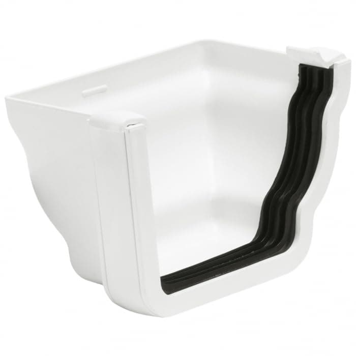 Polypipe RH719W White 117mm Sovereign High Capacity Profiled External Stop End (Right Hand)