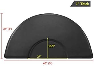 Antlu 1 Inch Thick Barber Cutting Chair Salon Floor Mats for Beauty Hair Stylist Station Anti Fatigue (Black, 5 Ft × 3 Ft Ellipse)