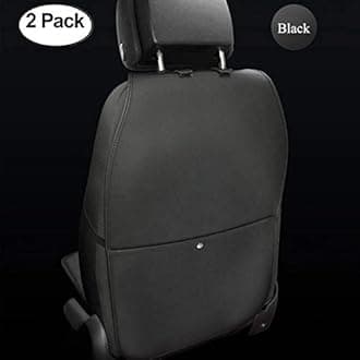HONCENMAXKick Mat Car Seat Back Protector Waterproof Easy to Clean Multifunctional Organizer Storage Bag Travel Accessory PU Leather [2 Pack] Black