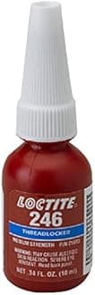 Loctite 29513 Blue 246 High Temperature Medium Strength Thread Locker, 450 degrees F Maximum Temperature, 10 mL Bottle