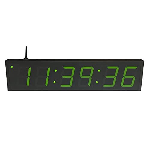 TimeMachines Precision Digital WiFi Clock, 4"x 6 Green Digits, Black Case