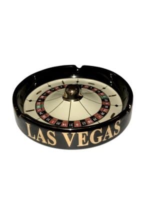 LAS VEGAS ROULETTE WHEEL ASHTRAY (BLACK)