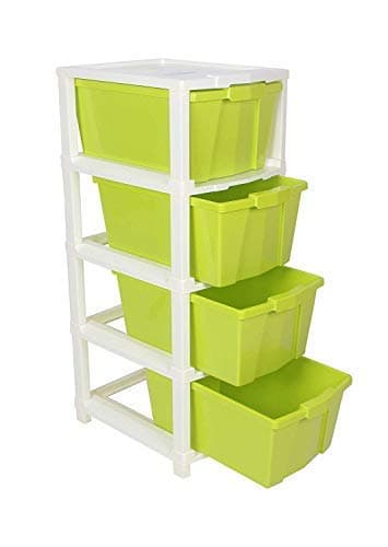 Joyful Studio 4 XL Plastic Modular Drawer System, GREEN colour (31cmx39cmx80.9 cm)