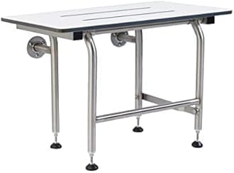 Shower Seat Resin with Legs, ADA Heavy Duty Shower Chair for Inside Shower 400lbs | 304 Stainless Steel | Shower Chair for Elderly and Disabled | Folding Shower Seat Wall Mounted | 32”x16”