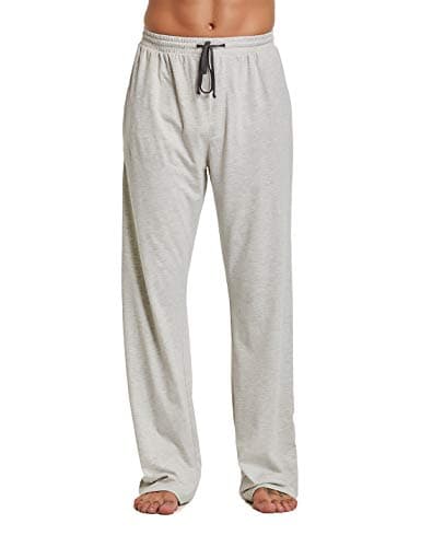 SENDI Men's Solid Knit Pajama Lounge Sleep Pant, Charcoal Medium