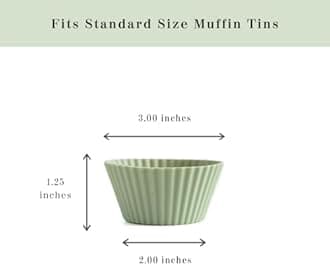 The Silicone Kitchen Reusable Silicone Baking Cup Silicone Muffin Liners for Cupcakes, BPA Free, Regular, 24 Pack, White Blue Green