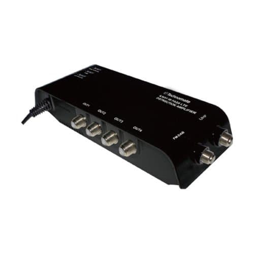 Technomate Distribution Amplifier LTE IR Bypass UHF VHF TV Signal Booster works with TV-Links (Magic Eyes) (2 in 4 Out)