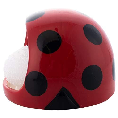 Red Ladybug Shaped Scrubbie Sponge Holder Includes Scrubby Pad