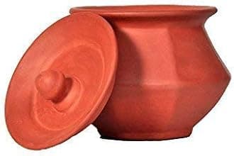 HEALTHYINDIA Clay Handi Pot, 500ml (Brown)