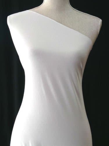 PLAIN WHITE VISCOSE JERSEY FABRIC STRETCH MATERIAL - PER METRE