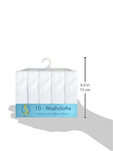Spasilk 10 Pack washcloth, White