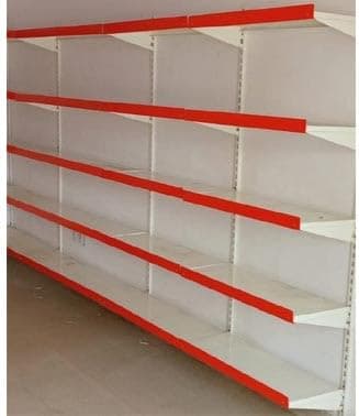 Lukia Metal Adjustable Addon Wall Rack Powder Coating for Kitchen, Supermarket, Shops and Book Shelf 190 * 90 Cm (6.2 Feet X 3 Feet) 5 Shelves Set of 4