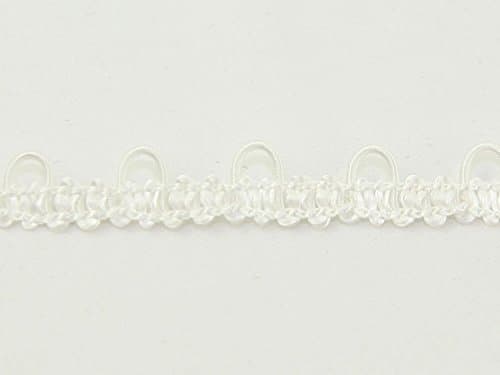 Wedding Bridal Elastic Button Looping 10mm wide White - per metre