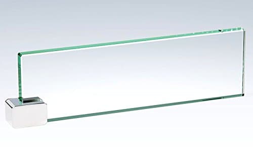 Executive Glass Name Plate with Free Engraving (Customize Now!)