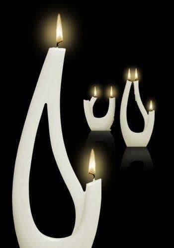 Saba Grande White Candle From Multiple Element Alusi 25cm/10"