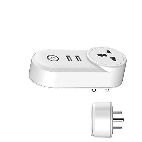 KACOOL Wifi Smart Switch, Mobile Remote Control AC Home Automation Wifi Plug with 2 USB Charging Port, Compatible with Alexa Echo Google Home and IFTTT for Fan Light Air Conditioner TV Home Appliances