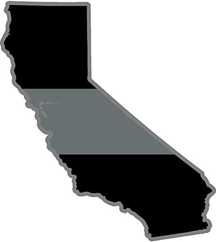 4" California CA State Thin Silver Line Corrections Officer Guard Decal Sticker Car Bumper Window