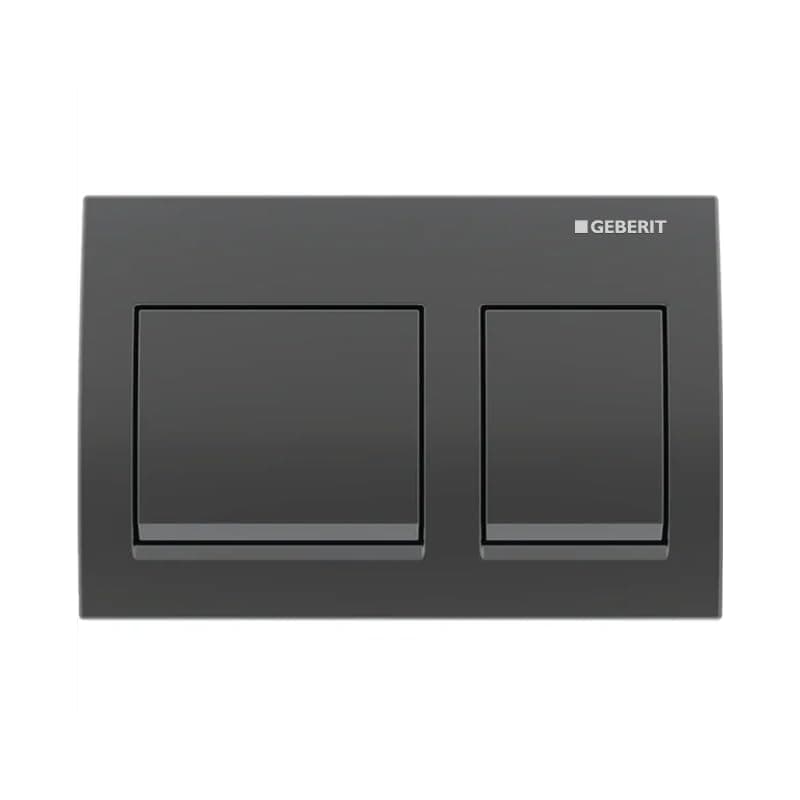 Geberit Flush Plate | Rectangular | Alpha 35 series | 115.045.QC.3 | 2 years warranty | Front Actuation Dual Push Plate for Concealed Tank | Compatible with Concealed Flush Tank (Black Chrome)