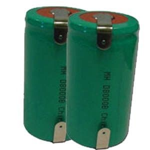Two D-Size 1.2 V 9000 mAh NiMH Rechargeable Battery with Tabs