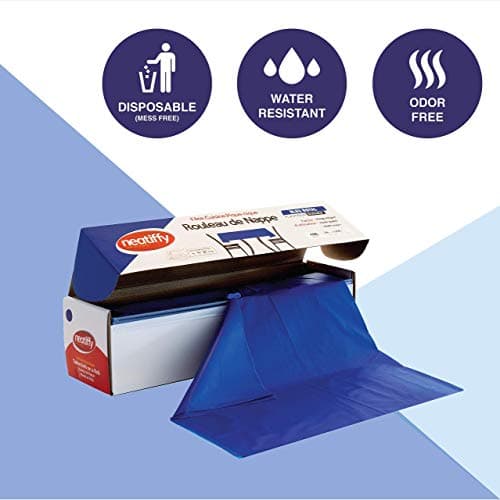 Neatiffy Disposable Plastic Table Cloth Roll | 54 in x 108 Ft Waterproof Tablecloth | Table Cover for Rectangle, Square, Round Oval Tables | Picnic, Party, Banquet, Birthdays, Weddings, Blue