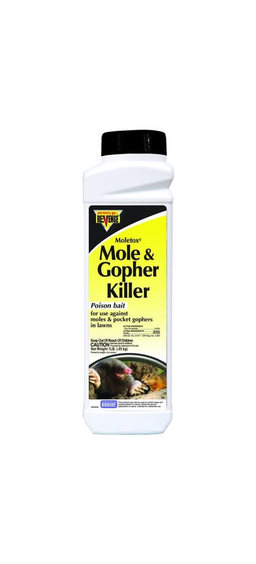REVENGE Moletox Mole & Gopher Killer Poison Bait Granules, 1 lb. Ready-to-Use Control for Pocket Gophers in Lawn