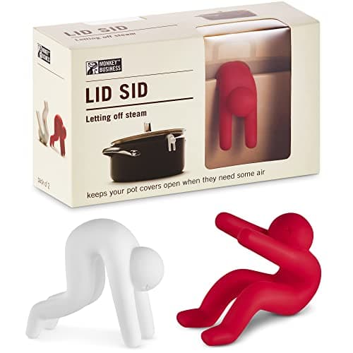 Lid Sid: Pot Lid Lifter | Pot Holder that Prevents Boil Overs | Fun and Helpful Kitchen Gadget | Cute Cooking Accessory by Monkey Business