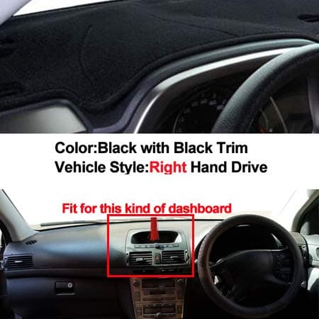 Car Dashboard Cover Dash Mat Dashboard Pad Carpet Dashmat Anti-UV Mats For Toyota Avensis 2005 2006 LHD RHD Car Styling,Black4