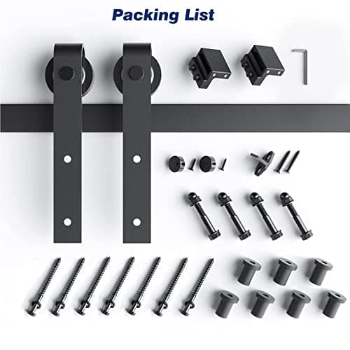 EaseLife 9 FT Sliding Barn Door Hardware Track Kit,Basic J Pulley,Slide Smoothly Quietly,Easy Install (9FT Track Kit for 54" Wide Single Door)