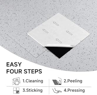 Laminate Flooring - 40 Packs Self Adhesive Floor Tile 1.5mm Thick 12×12 Inch Peel and Stick Floor Tiles Waterproof for Dining Room, Kitchen,Bathroom Cover 3.72m²,Grey Speckle