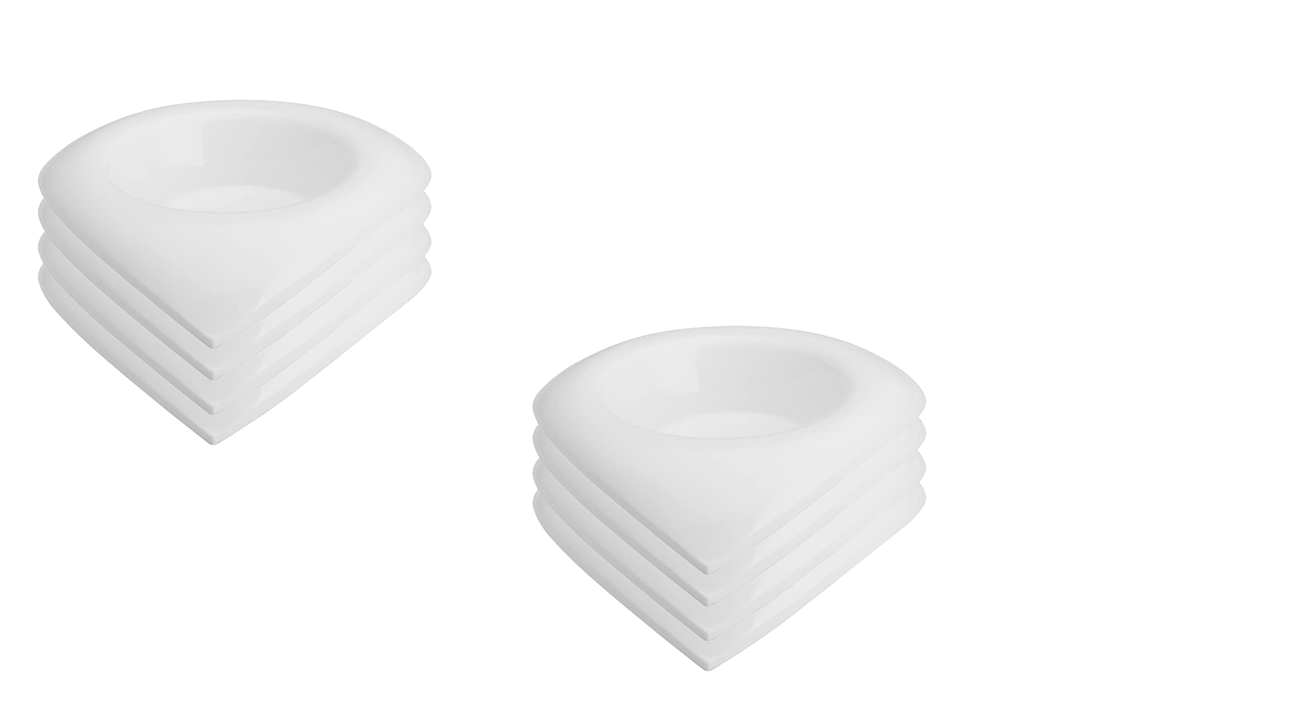 Neena Crockeries Triangle Deep Dip Bowls (90 ml, White, Set of 8) | Chutney Bowls | Ketchup Bowls|Chutney Bowls|Dip Bowls