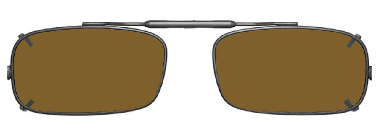 Visionaries Polarized Clip on Sunglasses - True Rec - Bronze Frame - 56 x 35 Eye