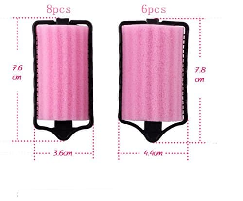 14 PCS Sponge Rollers Curls Foam Rollers Hollow Center Stay Locked Don't Hurt Hair Easy DIY Natural Curly Way Tool