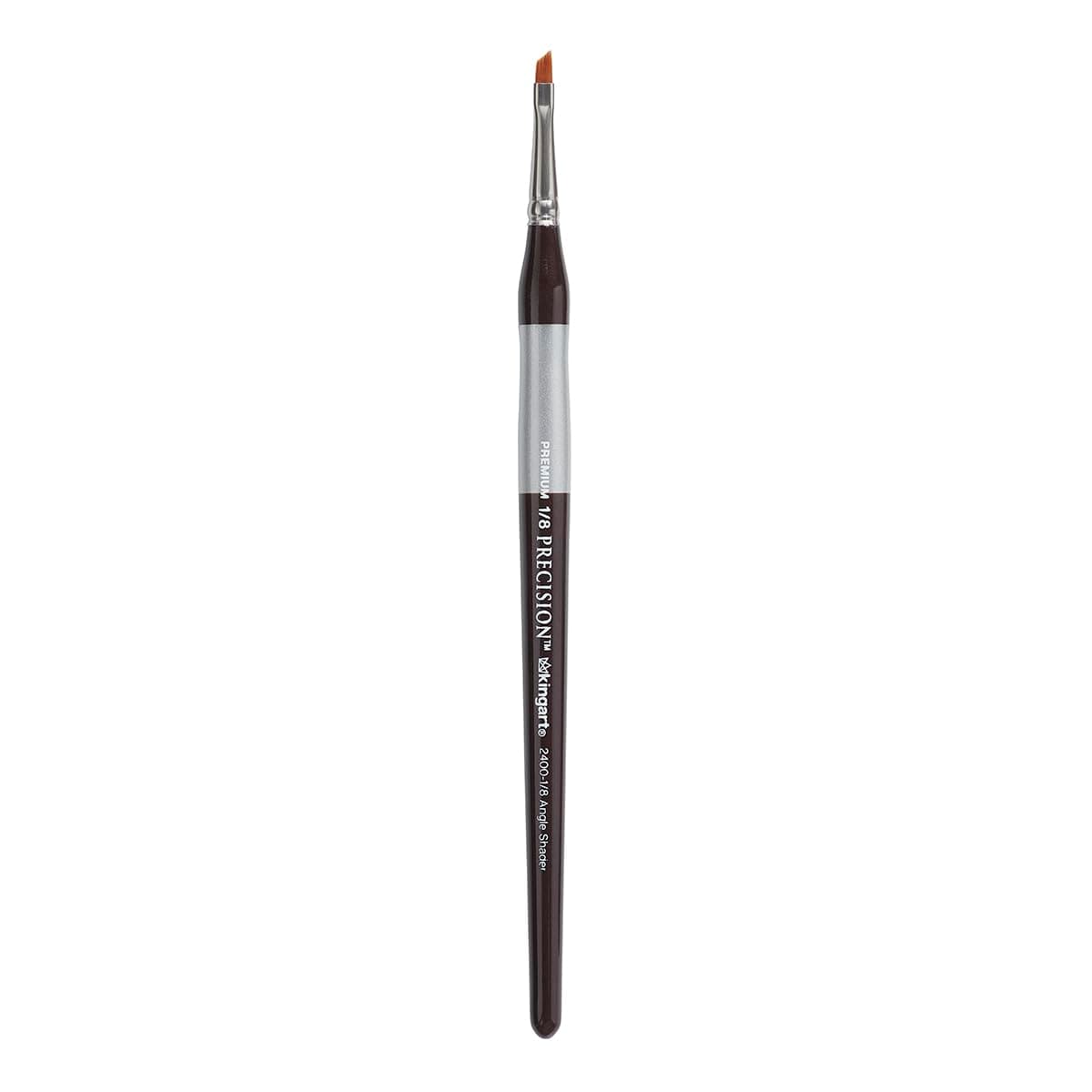 Premium Precision 2400-1/8 Angular Shader Series Artist Brush, Synthetic Amber Taklon, Short Ergonomic Comfort Handle, for Acrylic, Oil and Watercolor Paint, Size 1/8"