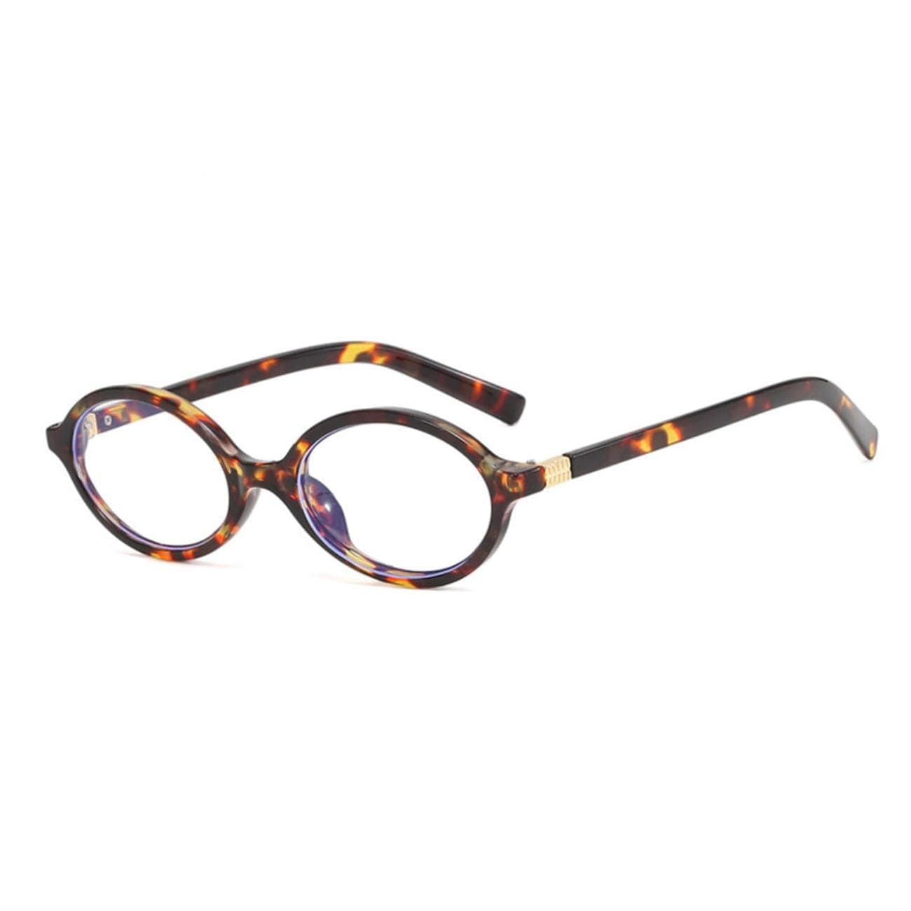 2Pcs Small Oval Frame Retro Plain Eyeglasses for Women Men - Fashion Vintage 90s Sunglasses Shades