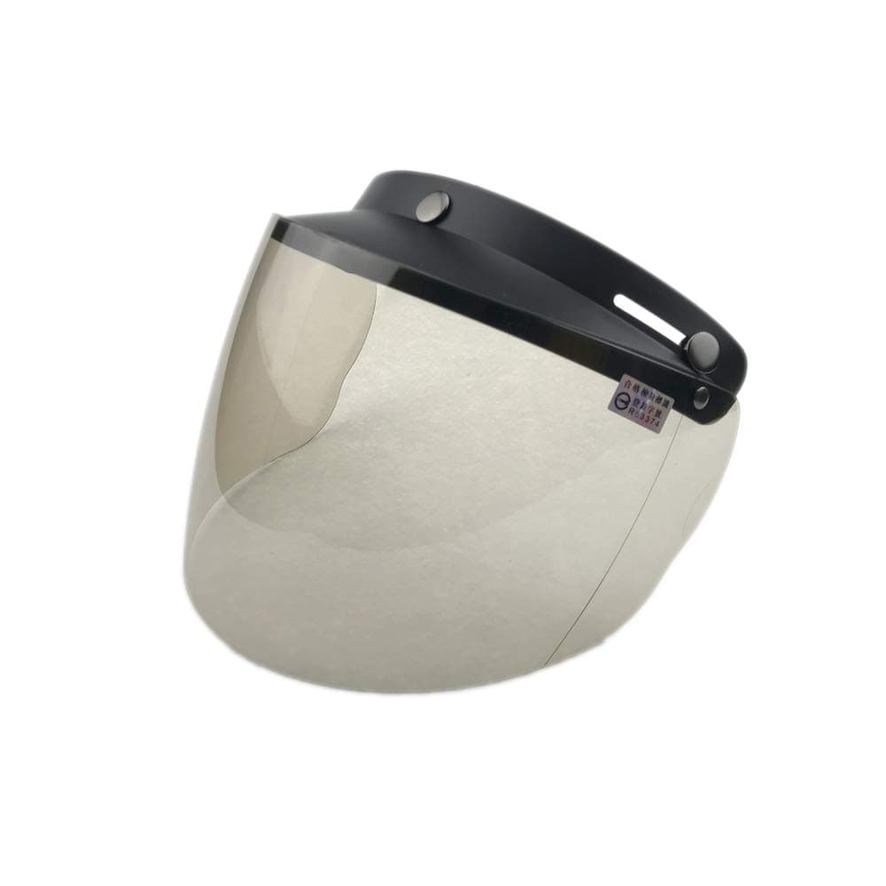Retro Universal Standard 3-Snap Open Face Motorcycle Helmets Flip Up Face Visor Wind Shield Lens(Light Smoke)