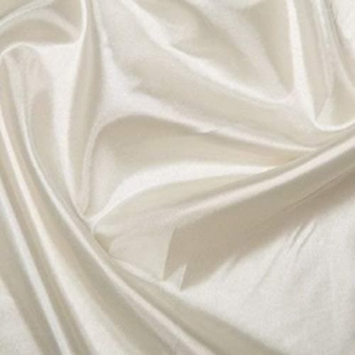 1 Metre x Silk Lining Plain Coloured Habotai Polyester Fabric Material 145cm (57") Wide (Ivory)