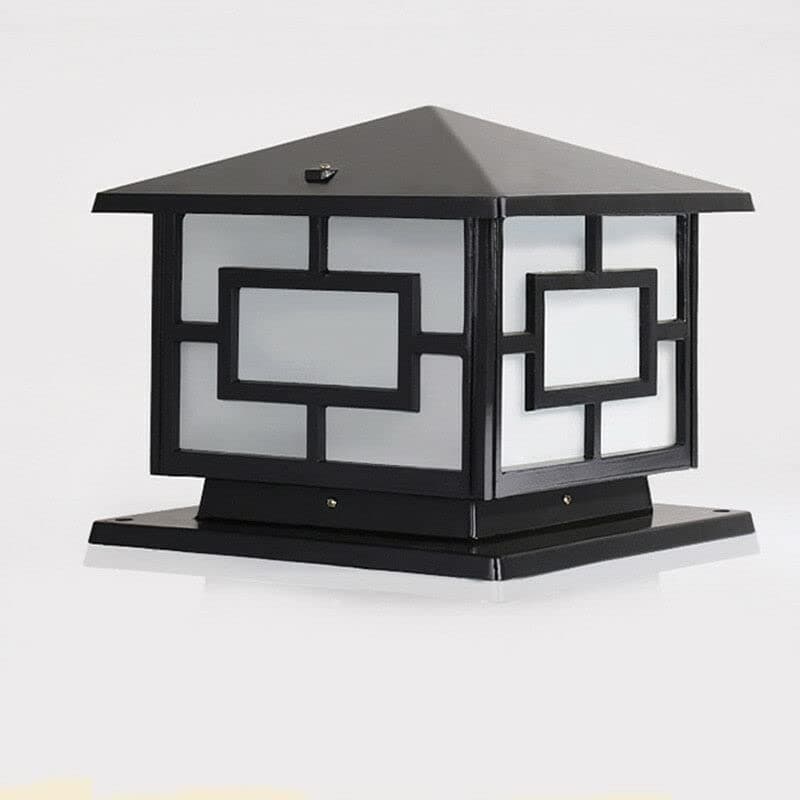 Modern Lamp Beautiful Design Aluminum Cast E27 Rust-Resistant Waterproof Lamp Home and Garden Gate Light (Black) (Bulbs not Included)