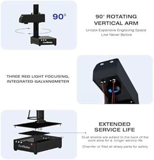 ComMarker B4 20W Max Fiber Laser Engraver with Rotary Axis,Support LightBurn Laser Engraving Machine with 2 Different Size Lens,Fiber Laser Marking Machine for Jewelry,Sliver,Tag,Tumblers,Brass