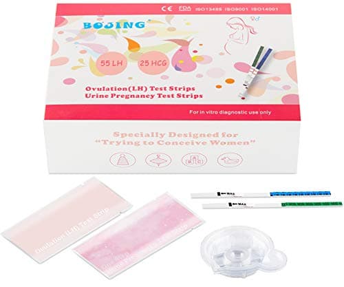 Bojing Ovulation Test Strips and Pregnancy Test Strips Kit, Ovulation Predictor Kit, Fast and Accurate, FDA Approval (55LH 25HCG)