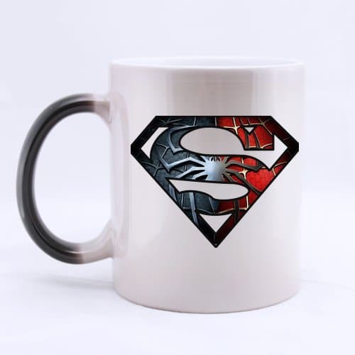 Spider Man Superman Logo Custom Morphing Mug Coffee Cup