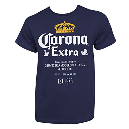 Corona Extra Bottle Label Navy T-Shirt