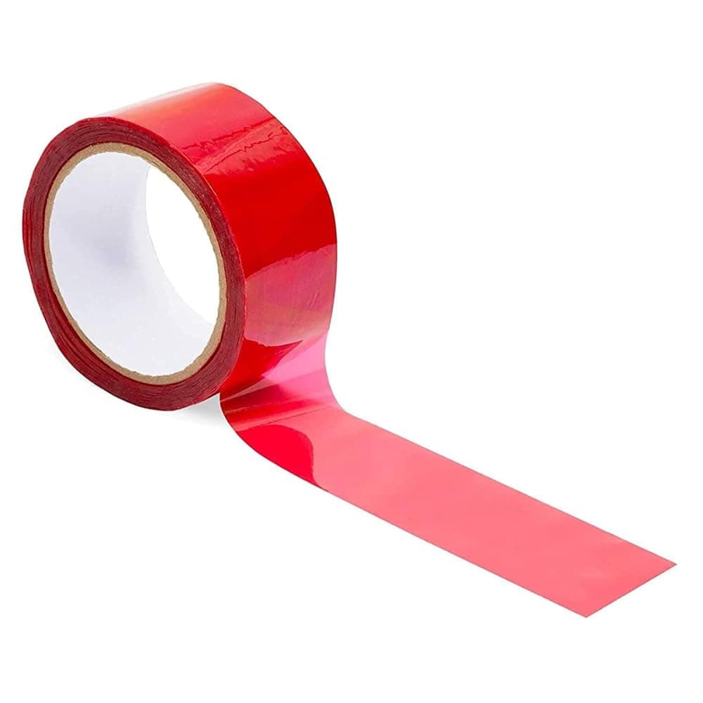 Bapna Void & Tamper Proof Security Tape - 48 mm x 50 Meter - Red Total Transfer Adhesive Tape for Packaging, Cartons, Pallets, Letters - High Durability, Tamper Evident Seal