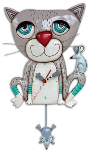 Allen Design Studios "Mouser" Kitty Cat Wall Clock