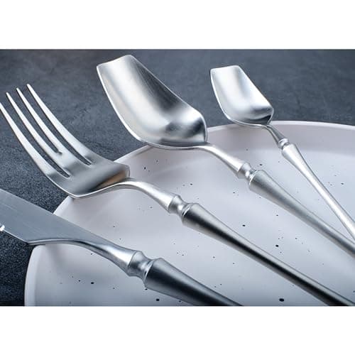Exquisite silverware set for 6 elegant 18/8 stainless steel flatware set forks spoons and knives set eating utensils sets for family gathering corporate dinner gift choice dishwasher safe （24piece)