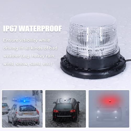 LED Beacon Light,Purple Green Blue White Red Strobe Light with Magnetic Base for Funeral Hearse,Volunteer Firefighter Vehicles,Trucks,Indoors for Displays as a Moodlight,Parade Float Lights