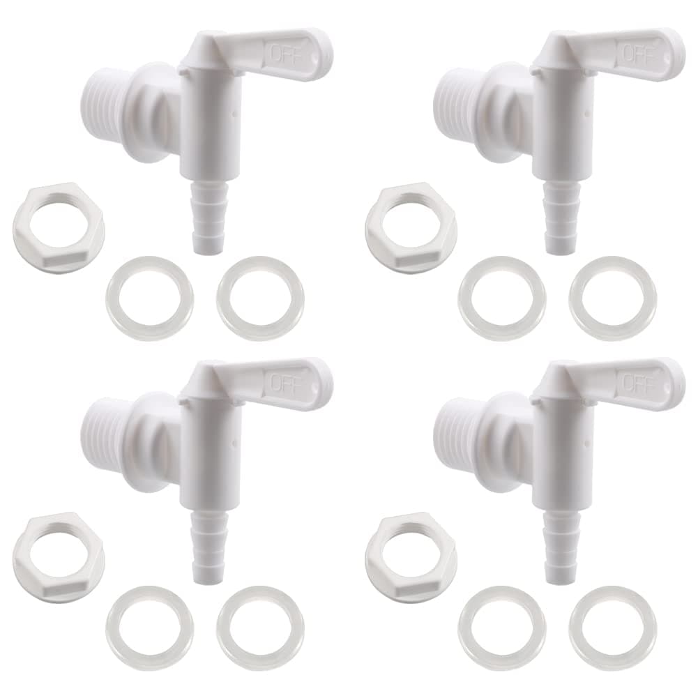 PERA 4 Pack Bottling Bucket Plastic Spigot, Replacement Spigot for Beer or Soda Homebrewing