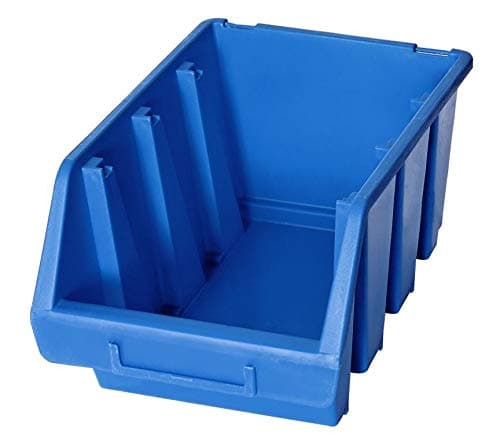2 x Ergo L+ Blue box Plastic Parts Storage Stacking Picking Bins 170x240x126