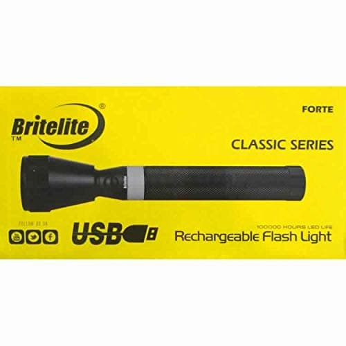 Britelite FORTE Led 1200 Meter Rechargeable Flashlight USB Charging