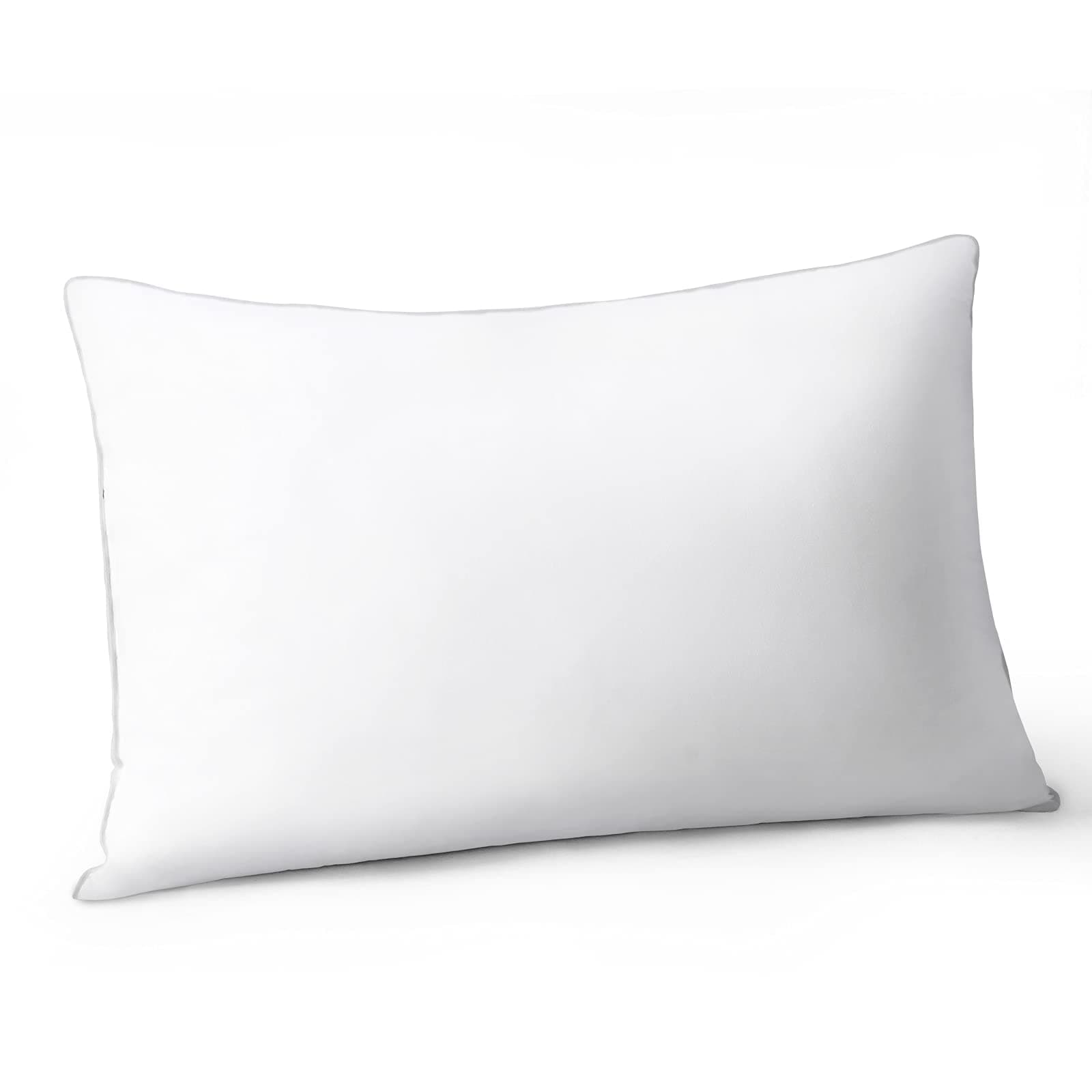 TEKAMON Ultra Soft Support Pillow for sleeping, 100% Cotton Fabric-Hypoallergenic-Suit for Back Side All Sleeping Positions-White, Soft, 1250g